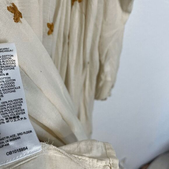 Free People Cream Lavender Fields Long Sleeve Trapeze Dress Women's Size Small - Picture 6 of 7